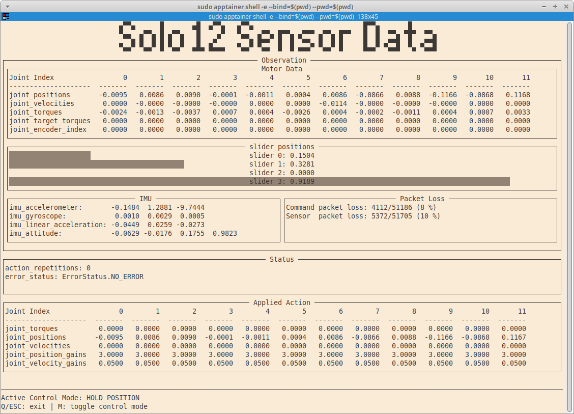 Screenshot of solo12_show_data